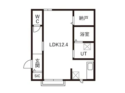 メゾン・ド・ルミナス(1SK/1階)の間取り写真