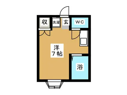 カルゴドール(ワンルーム/2階)の間取り写真