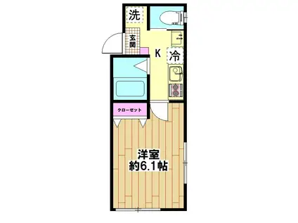 FERIOIV(1K/3階)の間取り写真