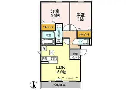 T-FORT(2LDK/2階)の間取り写真