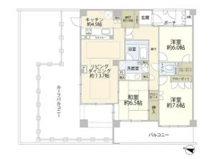 パークグランディ代々木(3LDK/6階)の間取り写真