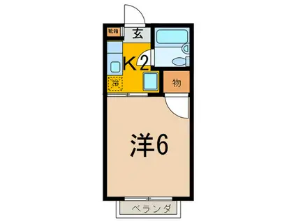 ボネエトワール(1K/1階)の間取り写真