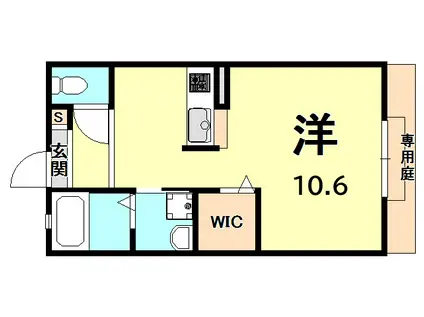 ヤマニハイツ(ワンルーム/1階)の間取り写真