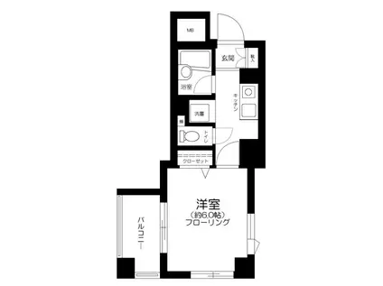 メインステージ護国寺II(1K/6階)の間取り写真