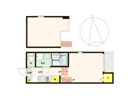 ドエルドルテ(1K/2階)の間取り写真