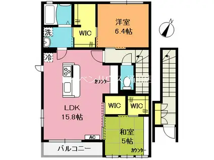 SHMグランツ II(2LDK/2階)の間取り写真