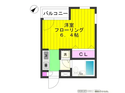 ジュネス洗足(1K/3階)の間取り写真