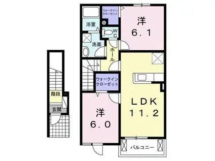 ソラーナ(2LDK/2階)の間取り写真