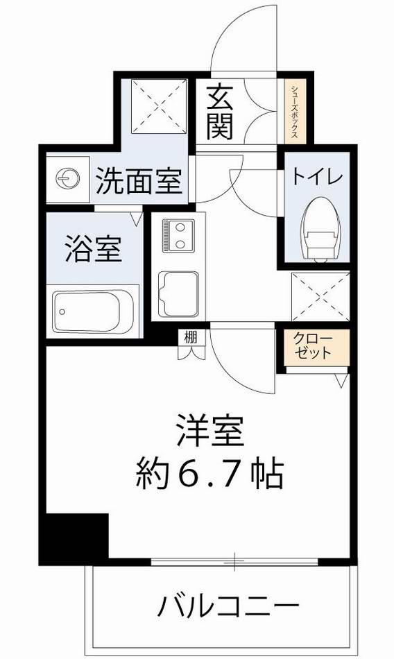 スワンズシティ福島グランデ(1K/6階)の間取り写真