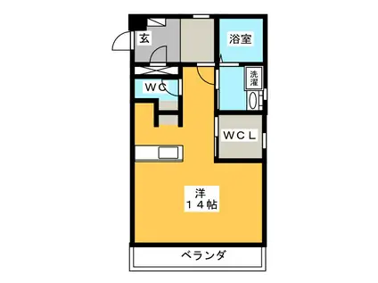 エトワール岩下(ワンルーム/1階)の間取り写真