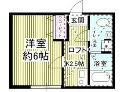 フローライト日吉(1K/2階)の間取り写真