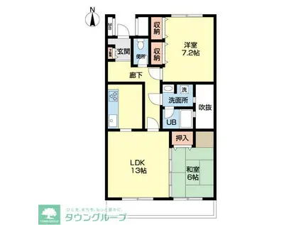 ファミーユ金井(2LDK/3階)の間取り写真