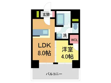 ブエナビスタ神戸イースト(1LDK/5階)の間取り写真