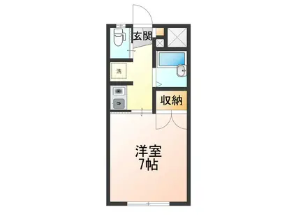 ブリリアント21(1K/2階)の間取り写真