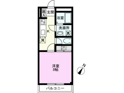 ドエルせんげん台(1K/3階)の間取り写真