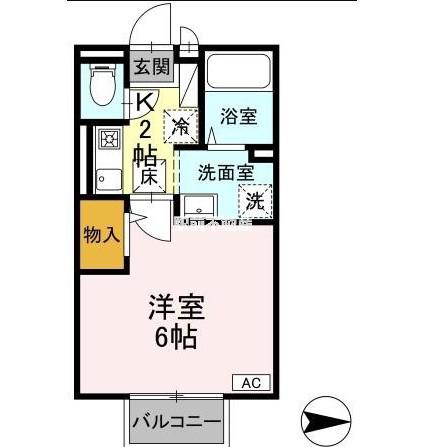 ドリームアーク(1K/1階)の間取り写真