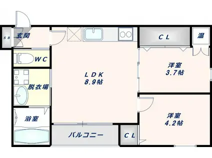 エースガーデンハイツI(2LDK/1階)の間取り写真