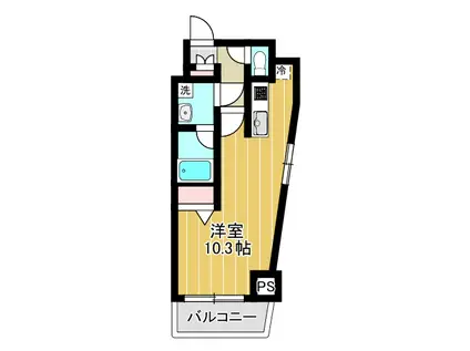 アゼリア品川(1K/3階)の間取り写真
