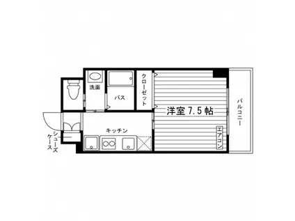 フィールドヴィレッジ(1K/1階)の間取り写真