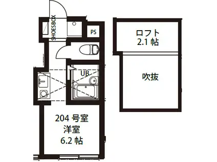 中落合TERRACE(ワンルーム/2階)の間取り写真