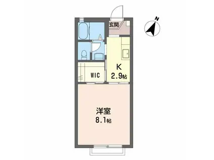 エクセルハイツB棟(1K/2階)の間取り写真