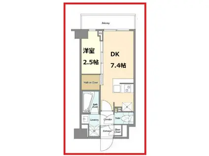 ラドゥセール志茂(1DK/1階)の間取り写真