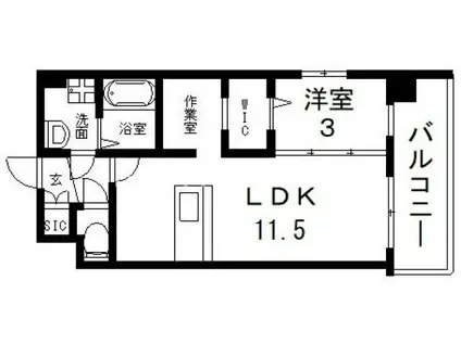 KAUNIS LATVA (1LDK/3階)の間取り写真