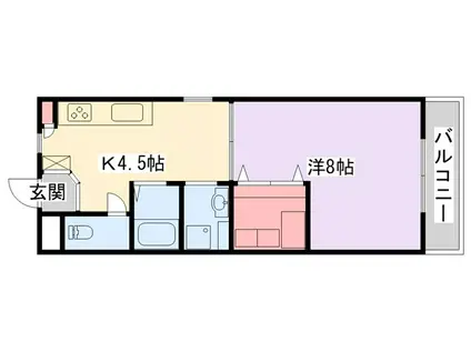 聖和ハイツ高宮(1DK/3階)の間取り写真