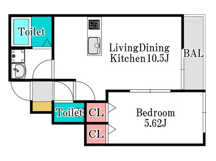 MYESATE旭本町(1LDK/1階)の間取り写真