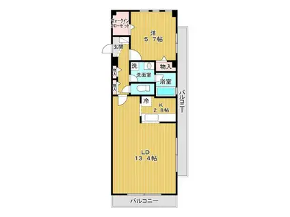 パルム・ドール(1LDK/3階)の間取り写真