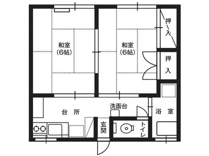 コーポしゃくなげ(2K/1階)の間取り写真