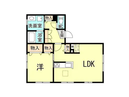 ハイツベガ(1LDK/1階)の間取り写真