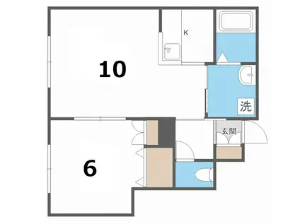 カーサノルテ琴似II(1LDK/2階)の間取り写真