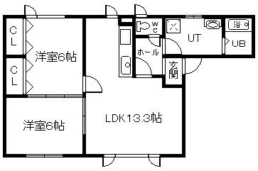 アオバハイツ(2LDK/2階)の間取り写真