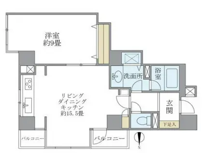 ノースウエストヒル(1LDK/9階)の間取り写真