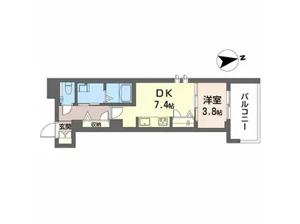 シャーメゾン クルール(1DK/2階)の間取り写真