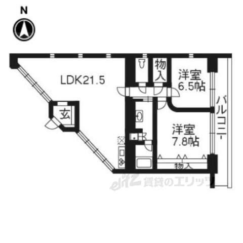 SCHEWALBE東棟(1LDK/9階)の間取り写真