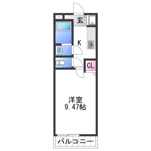 キーウィ荘(1K/2階)の間取り写真
