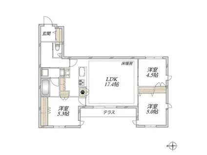 GRACEFEEL AYASE(3LDK/1階)の間取り写真