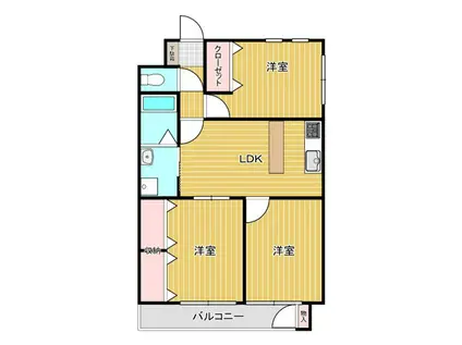 アンファブール(3LDK/3階)の間取り写真