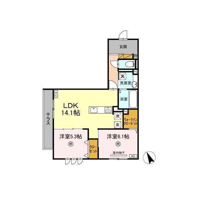 DS LIEN  D(2LDK/1階)の間取り写真