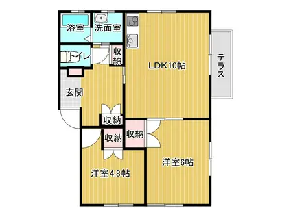 ウッド イオン(2LDK/1階)の間取り写真