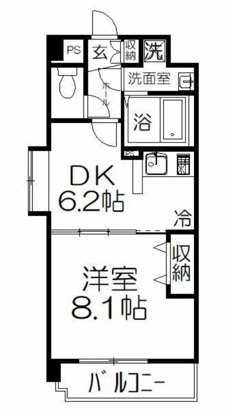 プリム スカイズ(1DK/1階)の間取り写真