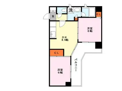 ロイヤル御池(2DK/2階)の間取り写真