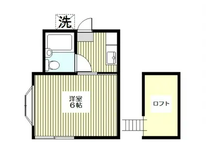 ウエストハイツ(1K/2階)の間取り写真