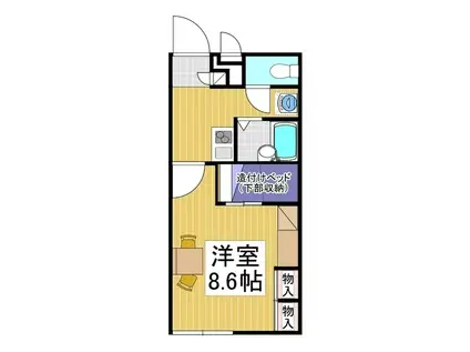 レオパレスサンクレスト(1K/1階)の間取り写真