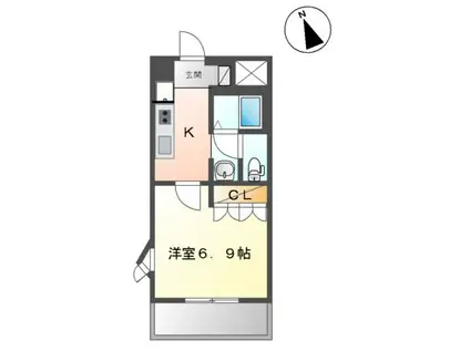 エルピス・サニー(1K/2階)の間取り写真