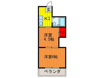 トゥリオーニ守口B(2K/1階)の間取り写真