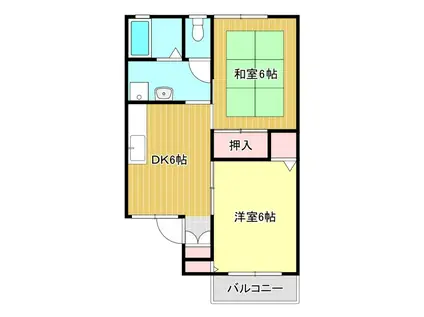 サンセジュール(2DK/1階)の間取り写真