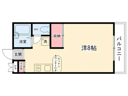 ロイヤルビレッヂ(ワンルーム/3階)の間取り写真